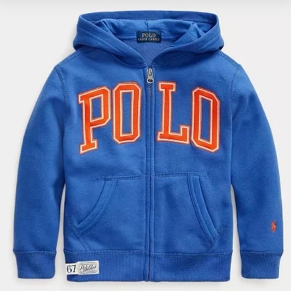 Polo by Ralph Lauren Kids Royal Blue Hoodie with Orange Accents